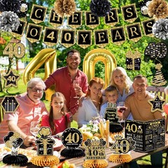 40th birthday decorations, 24 themed banner decorations