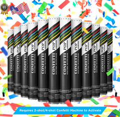 Electric Confetti Cannon Cartridges 12 PIECES 16″ Multicolor Poppers for Wedding
