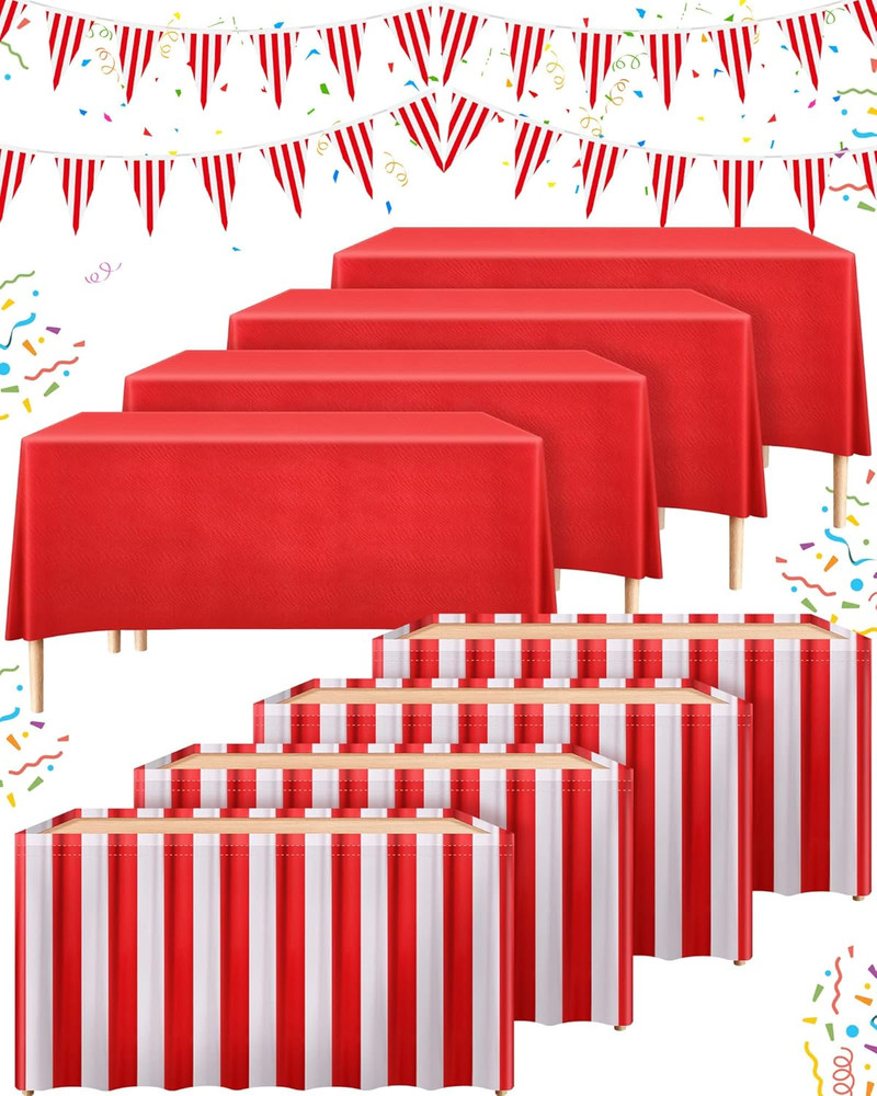 10 Pieces Carnival Theme Party Decorations Carnival Table Skirts Circus Theme Ta
