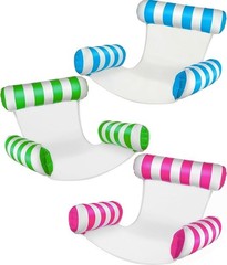 3PCS Pool Float Chair 300LB Inflatable Adult Swimming Lounge Floats Set
