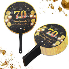 50Pcs 70Th Birthday Fans for Guests, Bulk Plastic Hand Fans Party Favors, Souven