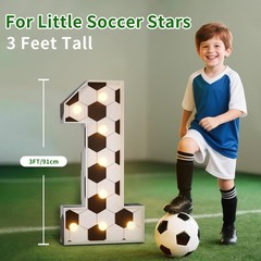 Soccer 10th Birthday Party Decorations, 3FT Marquee Number 10 for Soccer Them…