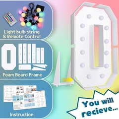 4ft Light Up Marquee Letter O Large Colorful LED Sign Wedding Birthday Decor