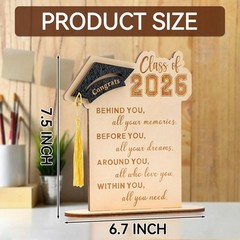 Celebrate Class of 2026 with Elegant Wooden Graduation Quote Plaque Decoration