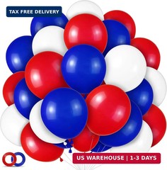 Red White and Blue Latex Balloons 100 Pack for 4th of July Decorations Independe
