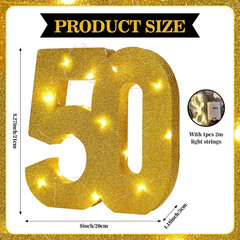 50Th Birthday Decorations Women and Men,Gold Glitter Numbers for 50Th Wedding An