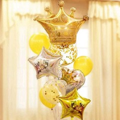Stunning Gold Crown Balloons – 14PCS Set for Birthday, Wedding, and Celebrations