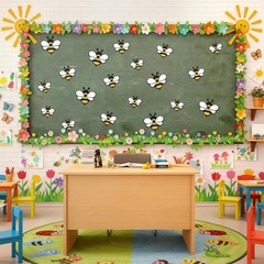 60 PCS Bee Paper Cut Shapes Multi Styles Spring Classroom Decorations Home