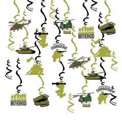 Army Soldier Theme Hanging Swirl Birthday Party Decors Camouflage Party Dizzy…