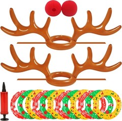 Christmas Inflatable Reindeer Antler Ring Toss Game 2 Sets, 2024 A-antlers