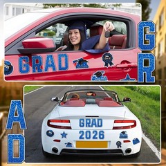 Graduation Car Decorations Magnets, 22Pcs Class of 2026 Grad Decor Car Magnetic