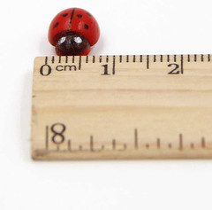 100-Pack Wooden Ladybug Stickers, Self-Adhesive Realistic 3D Decor for DIY Craft