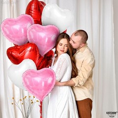 Charming 12 Pack of 18 Inch Heart Balloons – Ideal for Romantic Celebrations