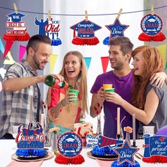 8 PCS 2025 Graduation Centerpieces, Tables, Congrats Grad, Honeycomb Toppers