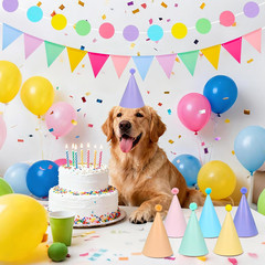 Mini Party Hats for Stuffed Animals – 42 Pcs Pastel Adjustable Birthday Decor