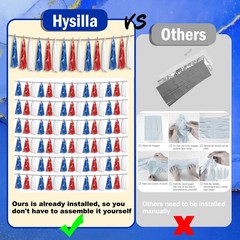 3P Red Blue White Foil Fringe Metallic Tassel Streamers Banner Tassel Garland…