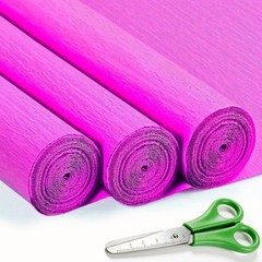 3 PCS 17×98 Inch Rose Crepe Paper Rolls Heavy Duty For DIY Flowers Birthdays
