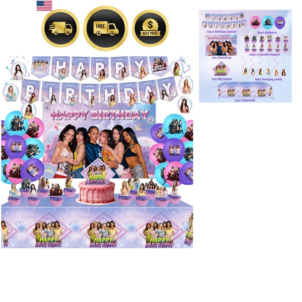 Birthday Decorations, Party Supplies Set Include Banner, Backdrop, Balloons, …