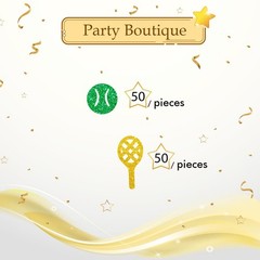100 PCS Green Gold Tennis Ball Table Confetti Paper Scatter Decor