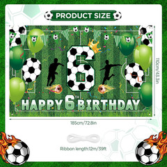 Soccer 6th Birthday Banner – Sport Themed Decorations for Boys and Teens