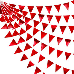 Red Party Decorations Triangle Pennant Banner Flag Dark Red Metallic Fabric Bunt