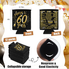 60Th Birthday Decorations for Men Women, 12PCS 60Th Birthday Party Supplies, 60T