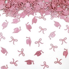 200 PCS Pink Bow Graduation Confetti Class Of 2026 Congrats Grad Table Decor