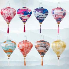 Floral Hanging Lantern Cloth Lantern Chinese New Year Festival Outdoor Decor