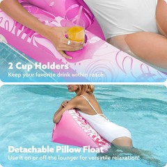SLOOSH Inflatable Pool Floats with Cooling Water Hole,72″ x 38″ Daybed Pool Loun