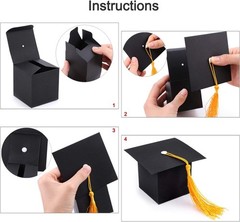 30-Piece Graduation Cap Candy Boxes – Stylish Black Favors for Any Grad Party
