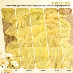 18 Pack Cheesecloth Table Runner 10FT Light Yellow Table Runner Boho Gauze Ch…