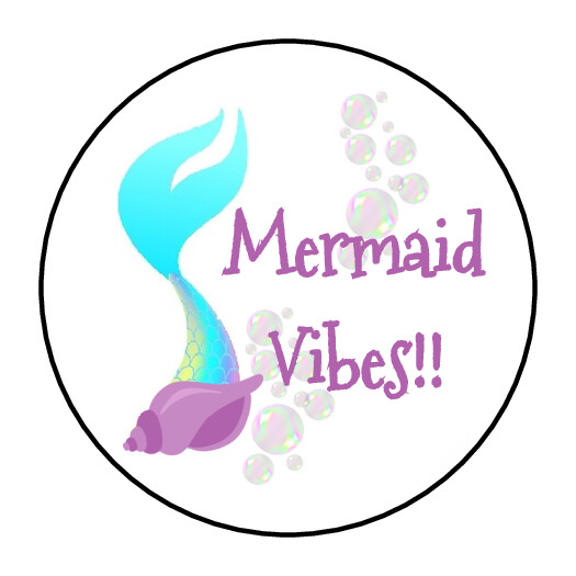 mermaid stickers, labels, tags, under the sea birthday party decorations