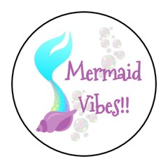 mermaid stickers, labels, tags, under the sea birthday party decorations