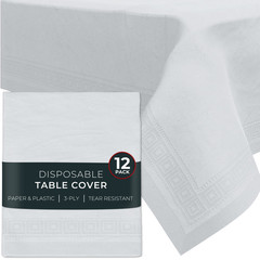Houzzkingz Usa Paper Tablecloths For Rectangle Tables 54 X 108 12 Pack White