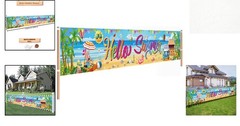 Durable Polyester Hello Summer Banner – 118 x 20 Inch for Outdoor Fun