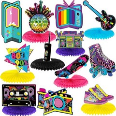 80s 90s Party Decorations 12 Pieces 80’s 90’s Honeycomb Centerpieces 80s / 90…