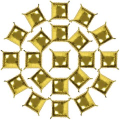 50Pcs Gold Square Foil Balloon Wall Backdrop Reusable Aluminum Foil Party Decor