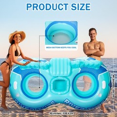 Pcs Inflatable River Tube Float 2 Person Heavy Duty Pool Float with Built in