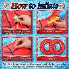 2 Pack Spiderweb Pool Floats 36 Inch Round Swim Rings Inflatable Spider Party…