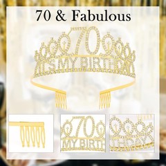 70th Gold Birthday Decorations for Women, 70 Birthday Women Decorations Set- It’
