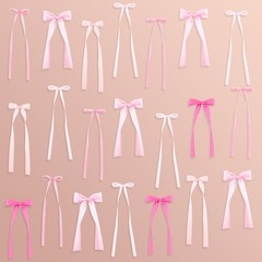 48 PCS Pink Bow Wall Decor Ribbon Bows Party Bridal Shower Wedding Backdrop