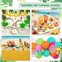 327 PCS Luau Party Decorations Set Serve 25, Hawaiian Birthday Party Supplies De