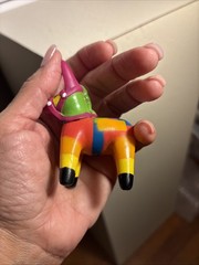 Vintage Miniature Donkey Piñata Multi color Plastic Dollhouse China