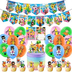 Stumble guys Birthday Party Decor Supplies Balloons Banner Cake Toppers Kids