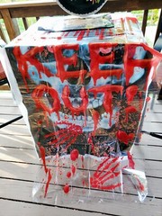 Halloween Gore Dripping Blood On Door Decoration Spooky Scene Setter Spirit