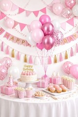 Dream Decor Pink Balloon Set – 50 Pack Assorted Light Pink, Pink Confetti, Ho…