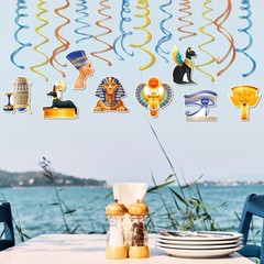 30 PCS Ancient Egyptian Hanging Swirl Decoration Egypt Theme Party Boy Girl