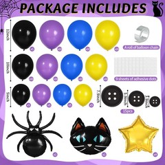 156 Pcs Button Eyes Balloon Garland Arch Kit Button Party Decorations Spider …