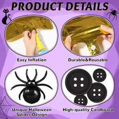 156 Pcs Button Eyes Balloon Garland Arch Kit Button Party Decorations Spider …