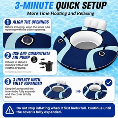 River Tube, 53» River Float Tube with Premium Canvas Cover, Comfortable Back…